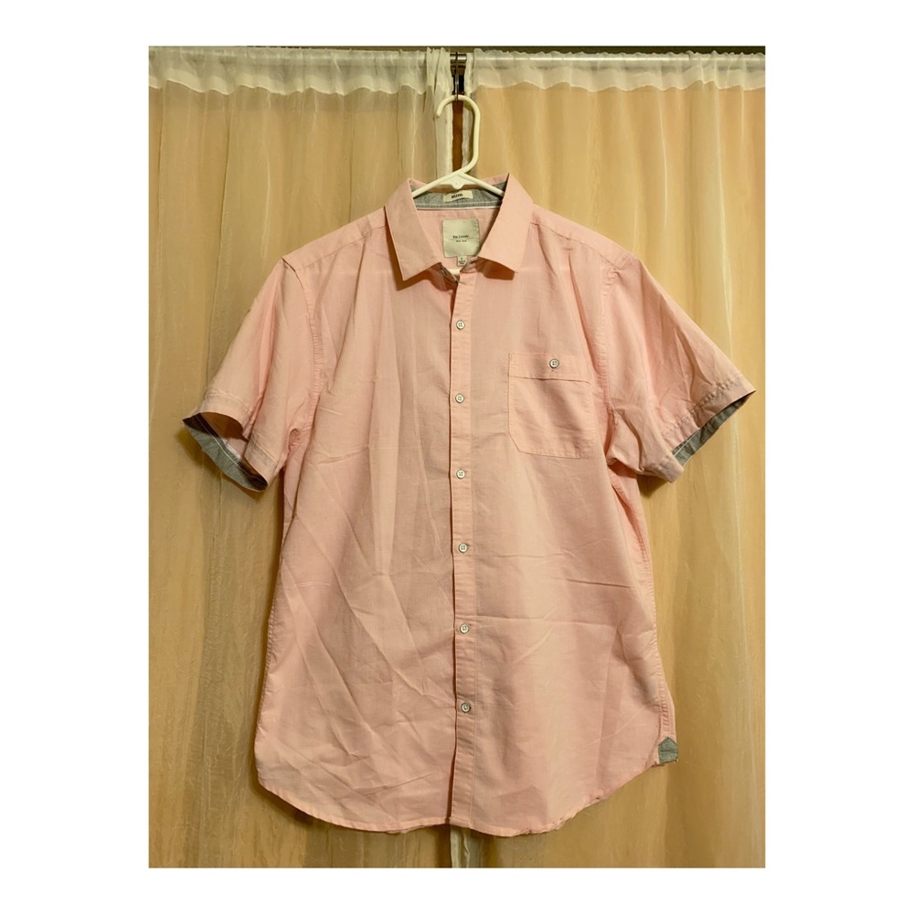 🌿 Pink Short Sleeve Button Down — FREE W/ BUNDLE